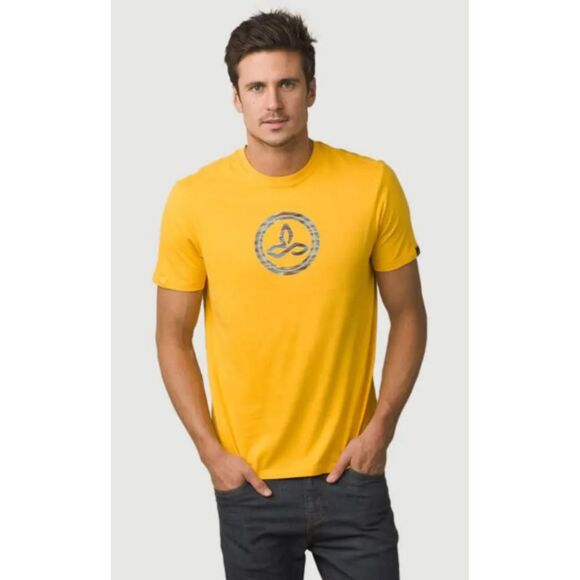 Prana Men's Short Sleeve T-Shirt Size M Yellow Yoga Activewear Urban Outfitters‎ - Picture 1 of 9